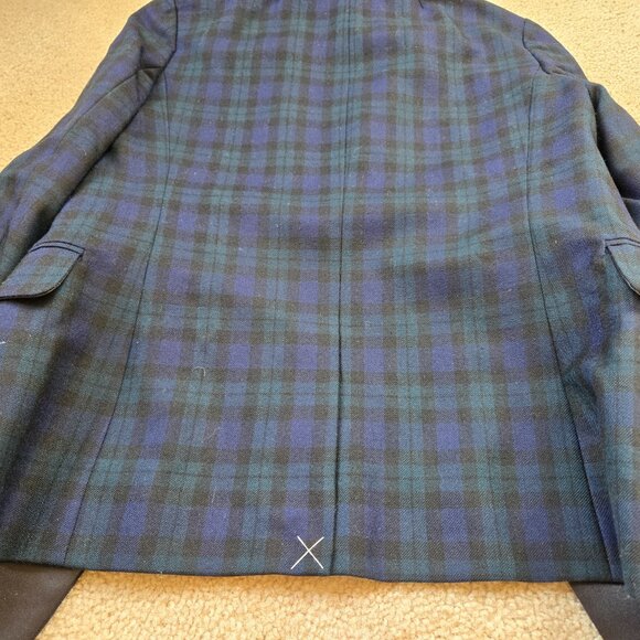 NWT J. Crew Regent Blazer 100% Wool Blackwatch Plaid with Satin Lapels size 0 - Picture 11 of 12